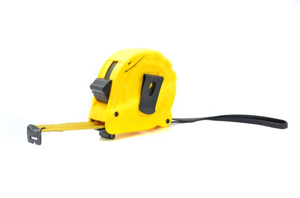 Yellow Tape Measure Isolated White Background — Stock Photo, Image