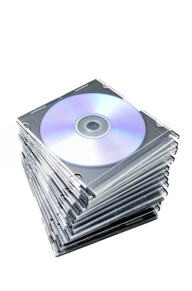 Capas Dvd Fundo Branco — Fotografia de Stock