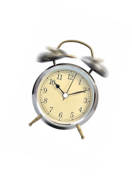 Classical Alarm Clock Ringing White Background — Stock Photo, Image