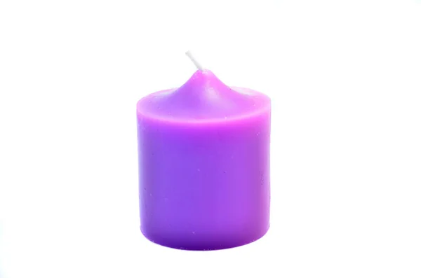 Purple Candles Isolated White Background — Stock Photo, Image