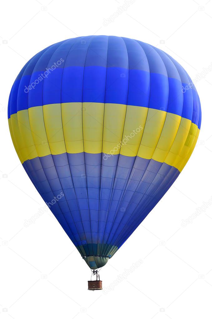 Hot air balloon isolated on white background. Soft focus