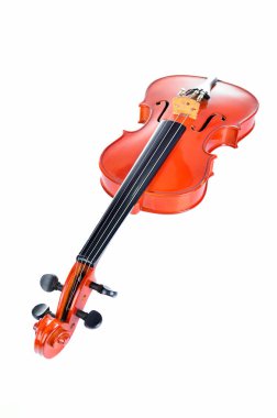 Beyaz arkaplanda keman