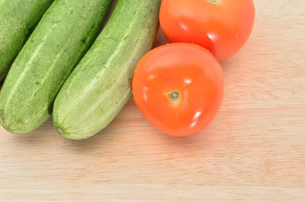 Tomatoes Cucumber Close View — Stock Photo, Image