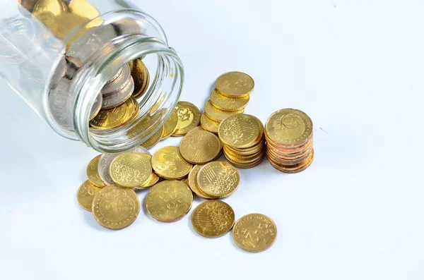 Coins Bottle Financial Concept — Stock Photo, Image