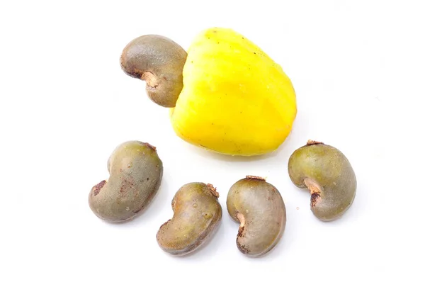 Cashew Frukt Anacardium Occidentale Isolerade Vit Bakgrund — Stockfoto