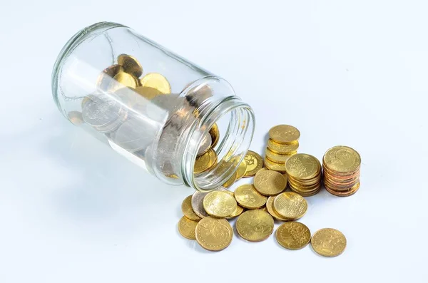 Coins Bottle Financial Concept — Stock Photo, Image