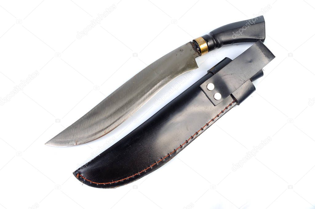 Traditional malay knife on isolated background
