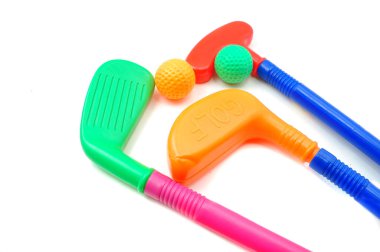 Beyaz izole golf oyuncaklar