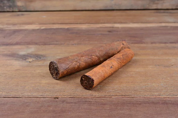 Cigar Wooden Background — Stock Photo, Image