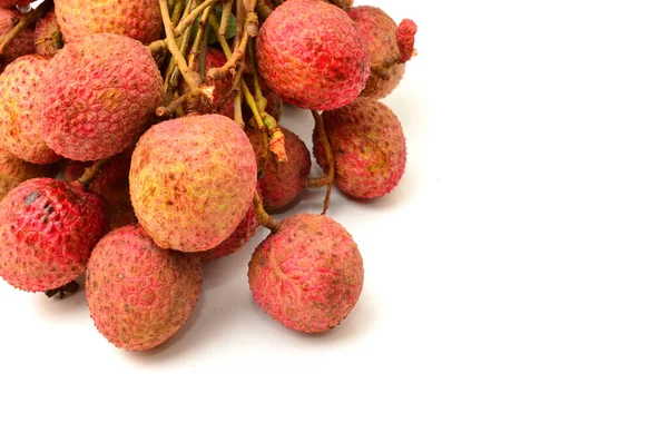 Fresh Lychees Isolated White Background — Stock Photo, Image