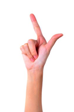 Beyaz arka plan üzerinde izole eller sayma