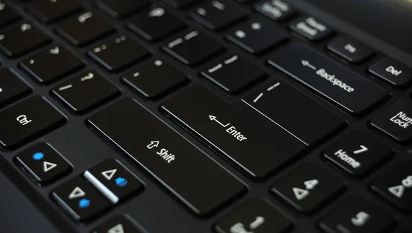 Keyboard enter key, close up view