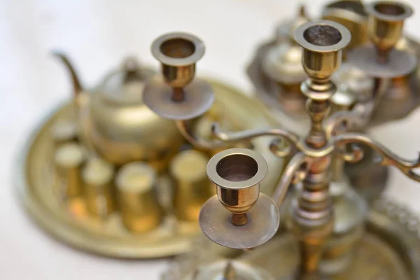 Traditional Antique Brassware Close View — Stock Photo, Image