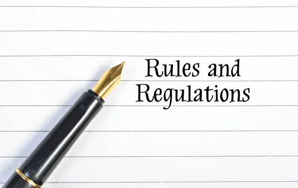 Pen Writes Rules Regulations Paper — Stock Photo, Image