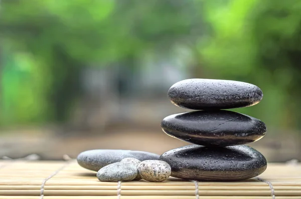 Pebble Stones Nature Bokeh Background Spa Concept — Stock Photo, Image