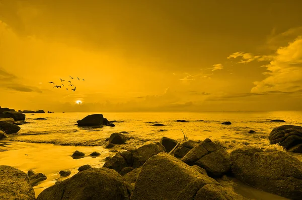 Paisagem Beleza Com Nascer Sol Sobre Mar — Fotografia de Stock