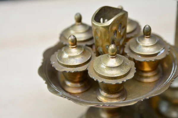 Traditional Antique Brassware Close View — Stock Photo, Image