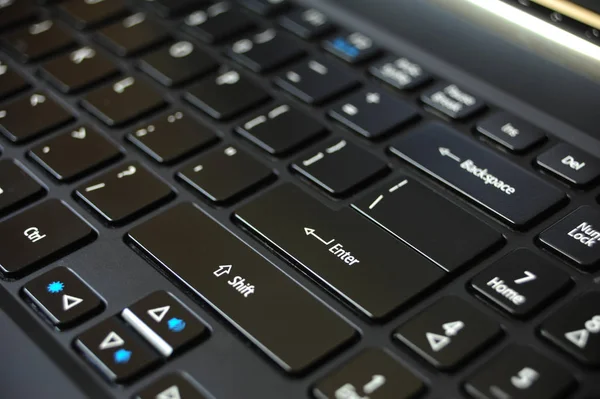 Keyboard enter key, close up view