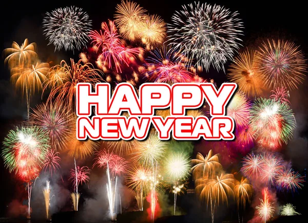 Neujahrsfeier Mit Feuerwerk — Stockfoto
