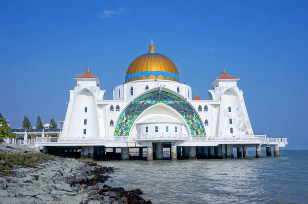 Τζαμί Malacca Straits Masjid Selat Melaka Malacca Μαλαισία — Φωτογραφία Αρχείου