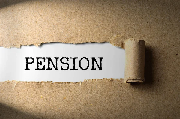 Torn Paper Word Pension — Stock Photo, Image
