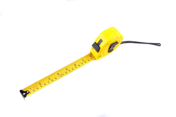 Yellow Tape Measure Isolated White Background — Stock Photo, Image