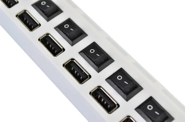 Plastikowe Usb Hub Portowy Przełącznik — Zdjęcie stockowe