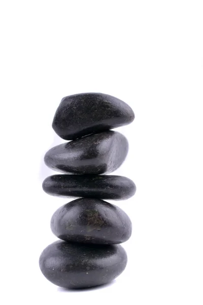 在白色上孤立的禅石平衡概念 — 图库照片