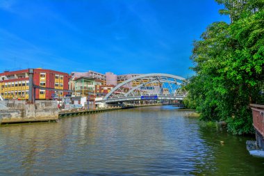 Malacca, Malezya - 31 Ocak: Malacca'da 31 Ocak 2016 tarihinde Melaka nehri kıyısında malacca gözü. Malakka, 7 Temmuz 2008'den beri Unesco Dünya Mirası Listesinde yer almaktadır..