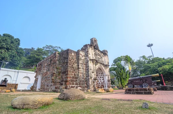 Malacca Malezja Października Porta Santiago Znany Jako Fasada Famosa Października — Zdjęcie stockowe