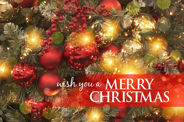 Jul bakgrund med festlig dekoration och text-Merry CH — Stockfoto