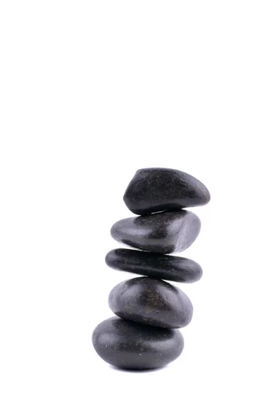 Zen Concetto Equilibrio Pietre Isolato Bianco — Foto Stock