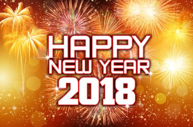 Renkli havai fişeklerle 2018'in kutlu olsun