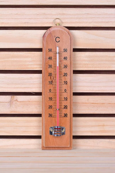 Thermometer on the wood table