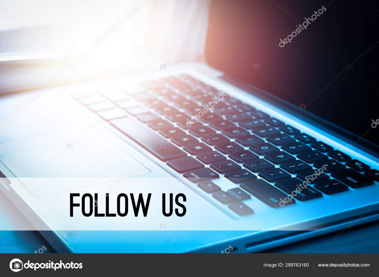Laptop Sunlight Text Follow Stock Photo by ©shahril 289763160
