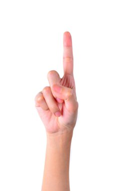 Beyaz arka plan üzerinde izole eller sayma