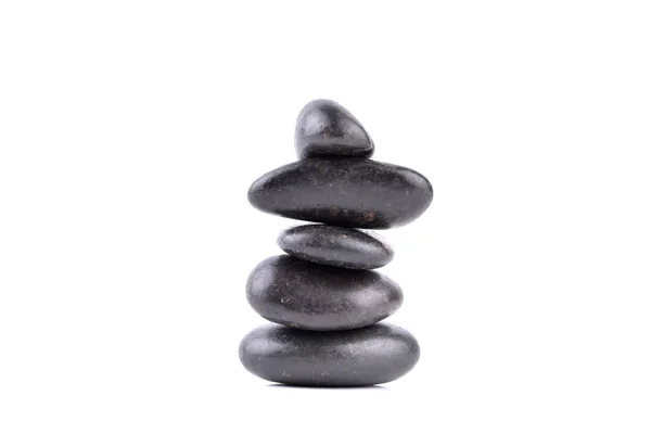 Zen Kövek Egyensúly Koncepció Elszigetelt Fehér — Stock Fotó