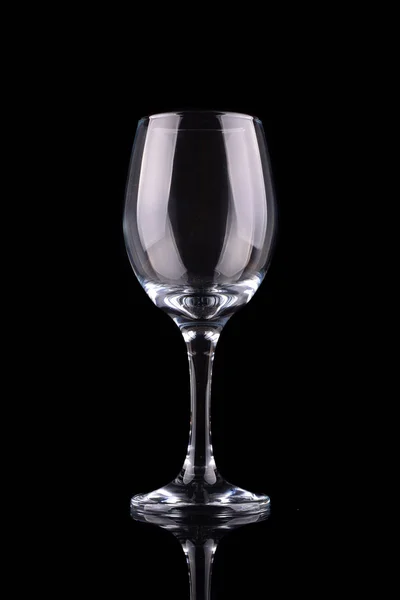 Leeres Weinglas Isoliert Auf Schwarz — Stockfoto