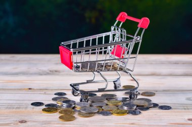 Paralı alışveriş arabası.