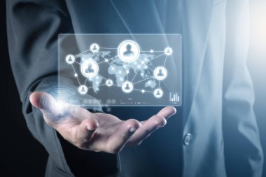 İşadamı holding Sosyal Medya simgeler yapısı ağ