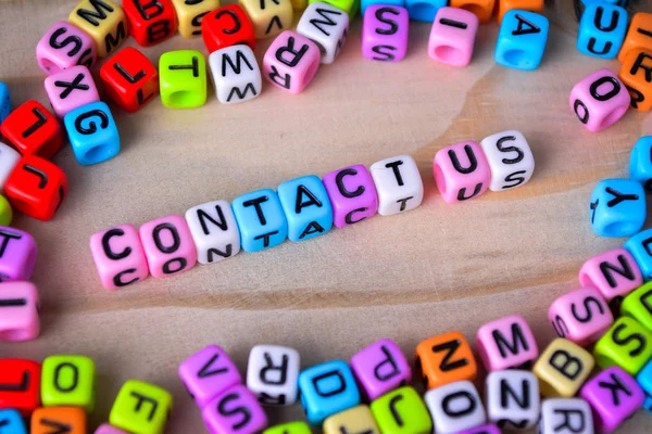 Cube Dices Word Contact — Stock Photo, Image