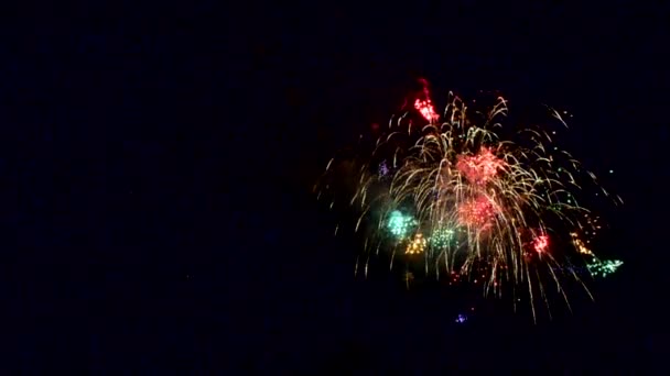 夜晚天空中烟花的火花 — 图库视频影像
