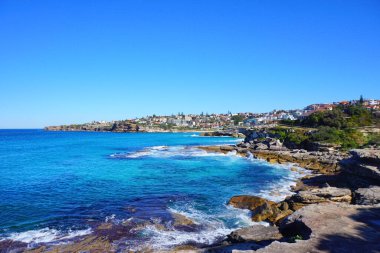 Bondi Sahili 'nin güzel manzarası Sydney Avustralya