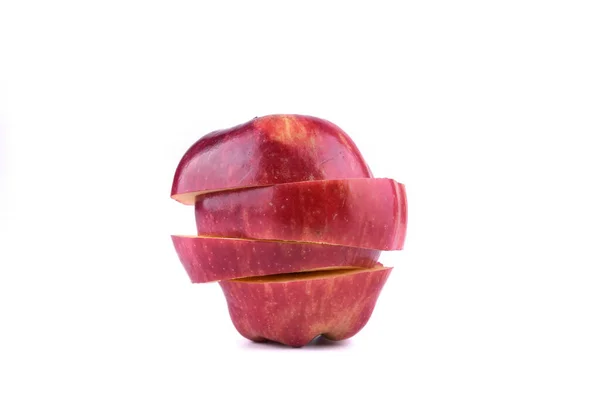 Sliced Red Apple White — Stock Photo, Image