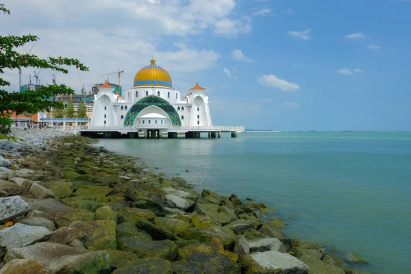 Mešita Malacca Straits Masjid Selat Melaka Malacca Malajsie — Stock fotografie