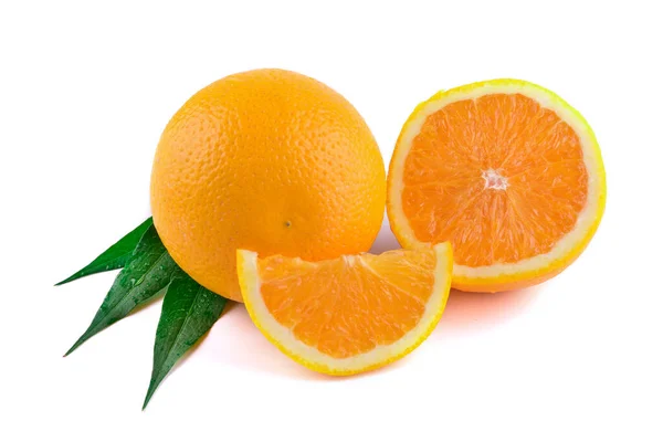 Cut Oranges Isolated White — Stock Photo, Image