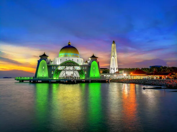 Malacca Boğazı Camii Mescid Selat Melaka Malezya Nın Malezya Kenti — Stok fotoğraf