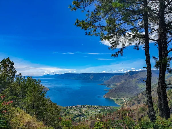 Όμορφη Θέα Του Danau Toba Λίμνη Toba Στο Sumatera Utara — Φωτογραφία Αρχείου