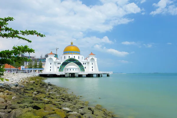 Malacca Szoros Mecset Masjid Selat Melaka Malacca Malajzia — Stock Fotó