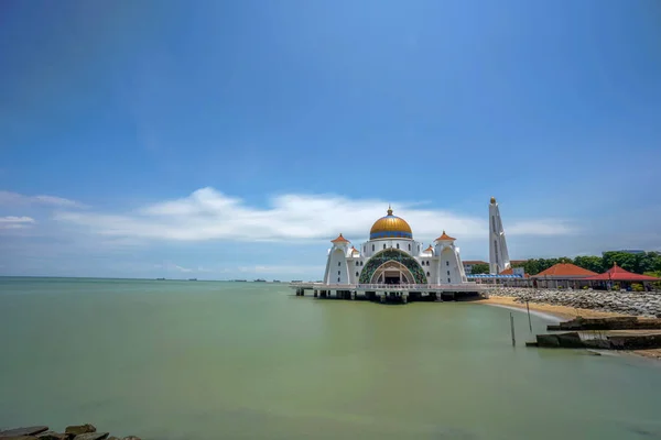 Masjid Selat Malaka Masjid Selat Melaka Malaka Malaysia — Stok Foto